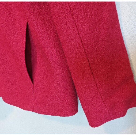 Lands' End Jacket Womens 16 Fuchsia Pink Wool Blend Full Zip Stand Collar - Picture 3 of 13